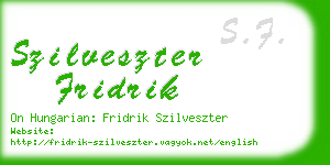 szilveszter fridrik business card